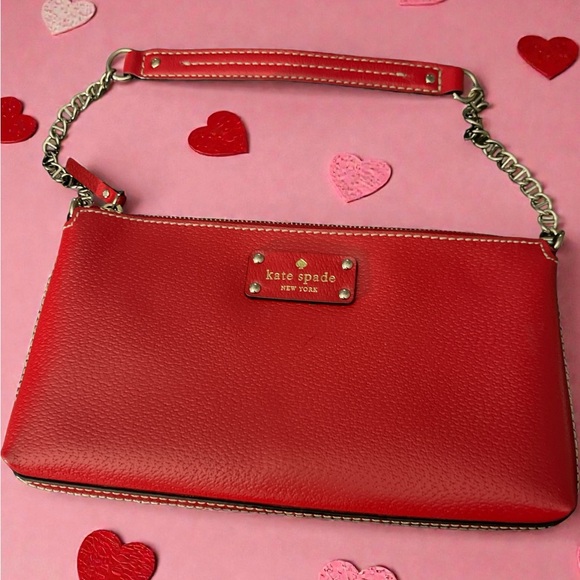 kate spade Handbags - Kate Spade candy apple Red Chain Strap Clutch/ shoulder bag